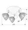 Okrągła lampa sufitowa Fly 98-61980 z reflektorkami biała