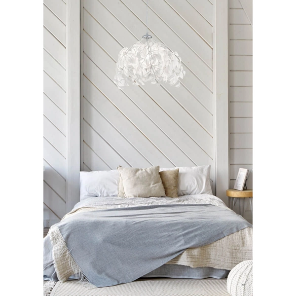 Dekoracyjna lampa wisząca Leavy R10461901 RL Light liście chrom biała