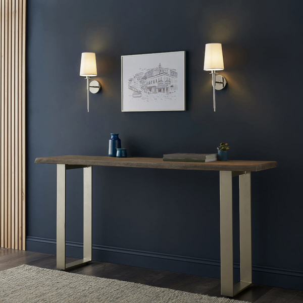 Kinkiet naścienny L&-192949 Light& z abażurem biały srebrny OUTLET