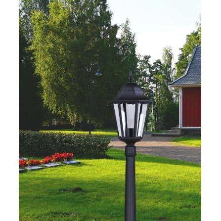 Zewnętrzna LAMPA stojąca Lozana K-6006A Kaja ogrodowa OPRAWA klasyczna latarenka outdoor metalowa IP44 czarna