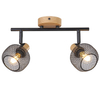 Regulowany plafon Grendel 3128 2-punktowa lampa sufitowa czarna drewno