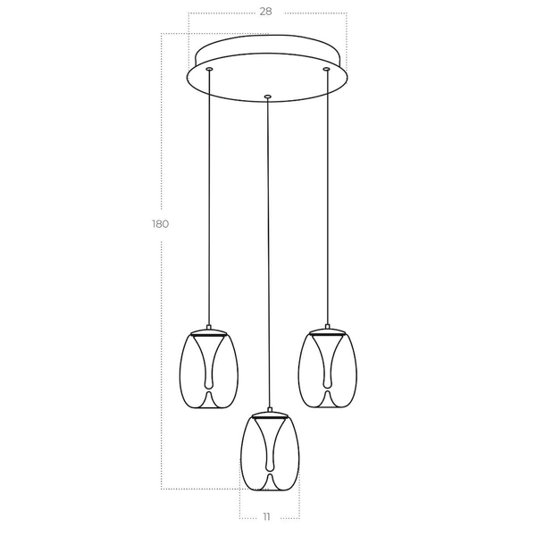 Loftowa lampa wisząca PAMELA AZ6268 LED 15W 3000K przydymiona czarna