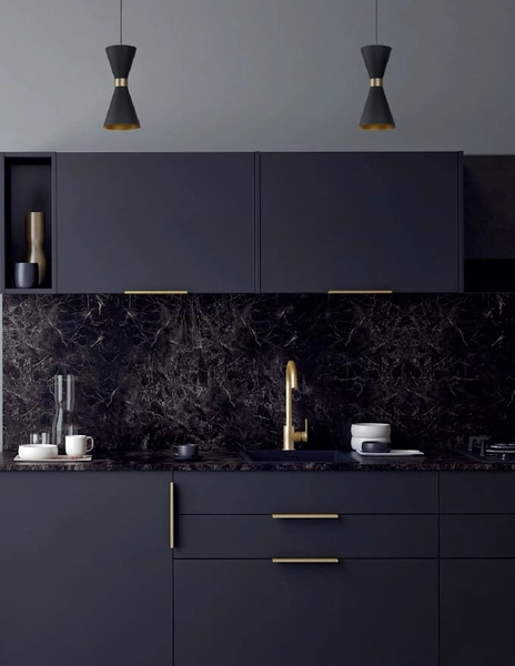 Kuchenna lampa wisząca CORNET P0330 LED 5W 3000K metal czarna złota