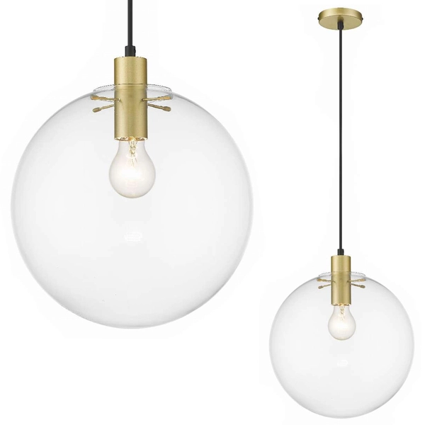 LAMPA wisząca PUERTO LP-004/1P L GD Light Prestige skandynawska OPRAWA szklana kula zwis przezroczysty złoty