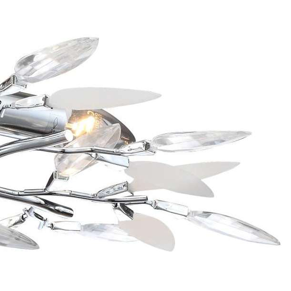 Sufitowa LAMPA liście VIDA 63160-3 Globo plafon OPRAWA metalowa chrom