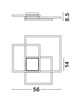 Przysufitowa lampa salonowa Paso squares LED 42W 3000K biała
