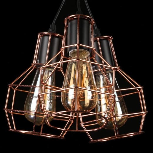 Salonowa lampa wisząca Carron AZ1660 Azzardo kaskada druciaki miedź
