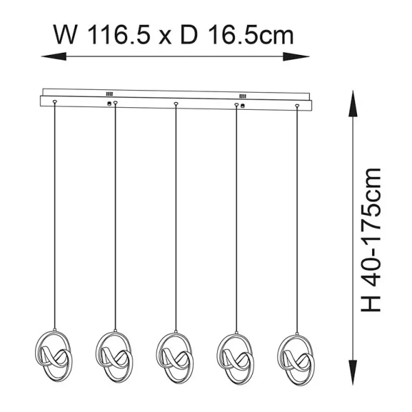 Wisząca lampa ledowa Cosma 97624 LED 70W 3000K czarny biały