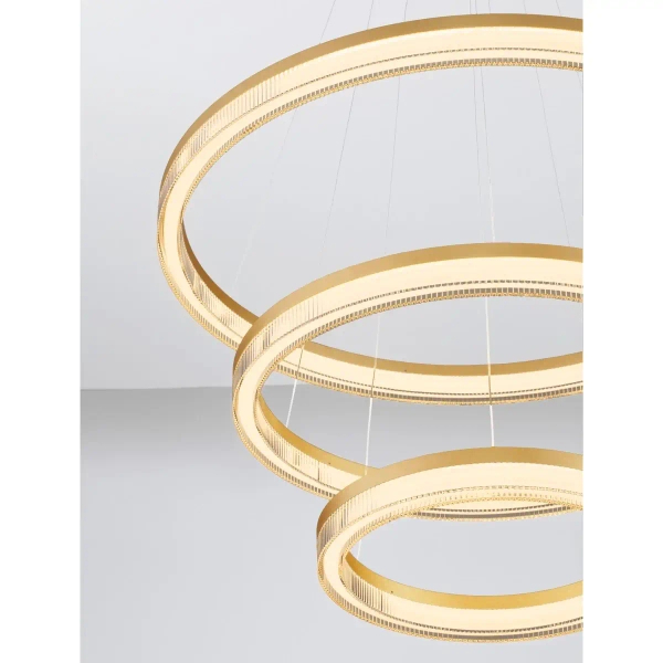 Wisząca lampa pierścienie LANTELVO LE45394 LED 90W 2700-4000K złota