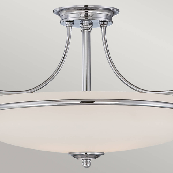Sufitowa lampa Griffin QZ-GRIFFIN-SFM-C Quoizel biały polerowany chrom