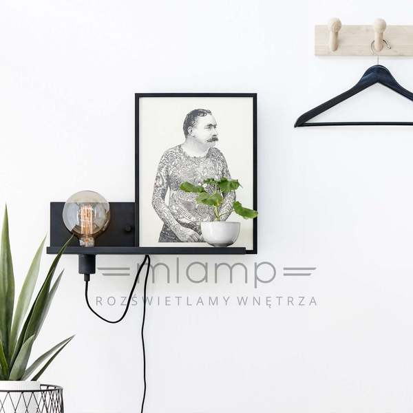 Kinkiet LAMPA ścienna MULTI 106482 Markslojd metalowa OPRAWA półka czarna