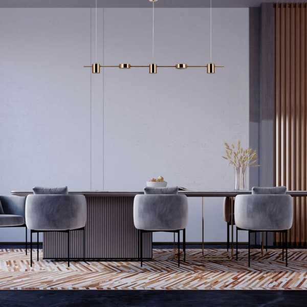 LAMPA sufitowa REMDAL PND-16374-5-COP-GD-4K Italux modernistyczna OPRAWA molekuły LED 30W 3000K metalowe sticks miedź