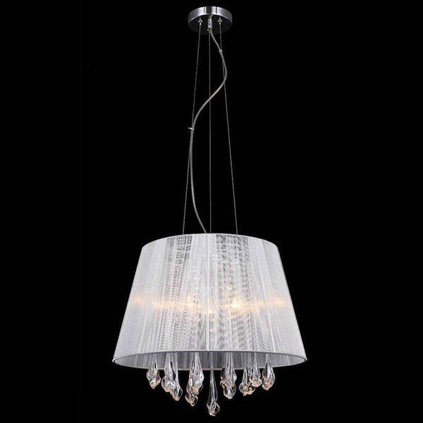 Żyrandol LAMPA wisząca ISLA MDM1869-3 WH Italux klasyczna OPRAWA abażurowa kryształowa ZWIS glamour crystal biały