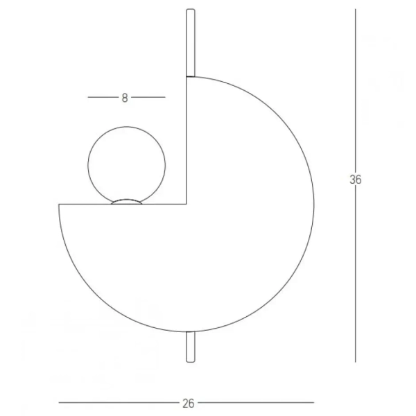 Salonowa lampa ścienna 22203 półokrąg kula do jadalni zielony złoty