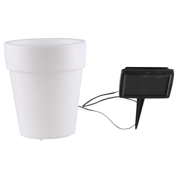 Lampa solarna Doniczka LED 315601 4000K czujnik zmierzchu biała