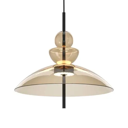 Szklana zwisająca lampa Bangkok MOD185PL-L12CG3K3 LED 12W 3000K mosiądz