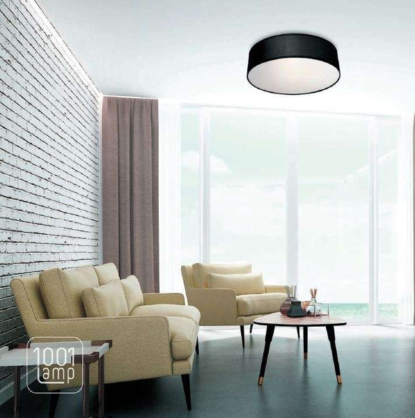 Okrągła LAMPA sufitowa ALTO LP-81008/3C BK Light Prestige plafon abażurowy okrągły czarny