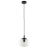 Zwieszana lampa szklana kula VIBE 5823 do sypialni czarny przezroczysty