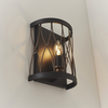 Metalowy kinkiet Heston 61499 Endon lampion tuba świeczka czarna