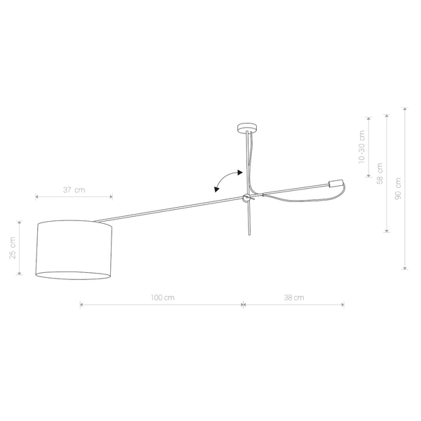 Sufitowa lampa regulowana Viper 6640 do sypialni nad łóżko biała
