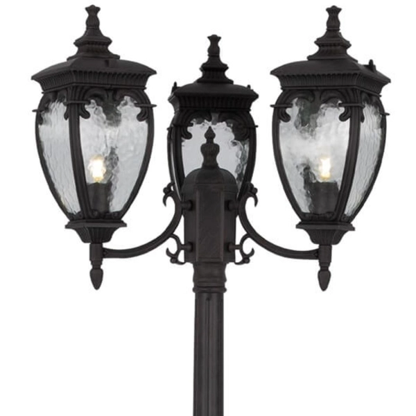 Zewnętrzna latarnia Fleur O414FL-03BZ potrójna antyczny brąz