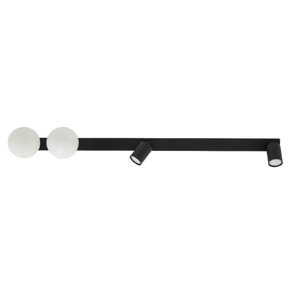 Minimalistyczna lampa sufitowa Vox 10929 mleczne kule tubki czarny