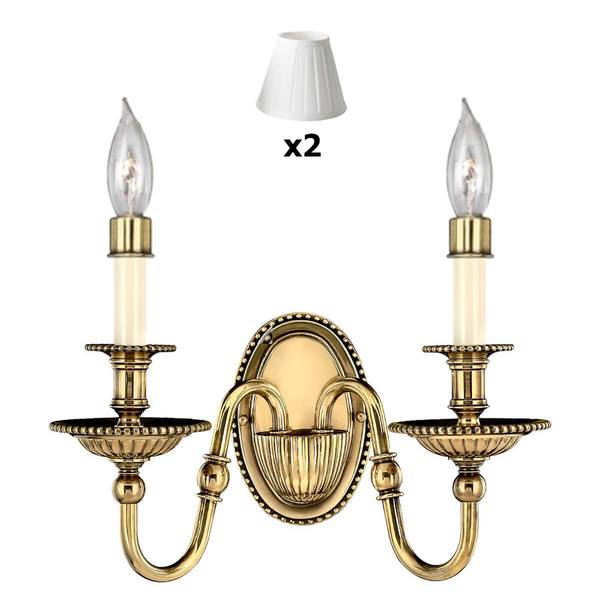 Lampa na ściane z abażurami Cambridge HK-CAMBRIDGE2+2xLS162-WHT Hinkley mosiądz biały