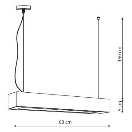 Lampa zwisowa belka Ibros LP-7001/1P 20 BK-63 18 CCT LED 18W czarna