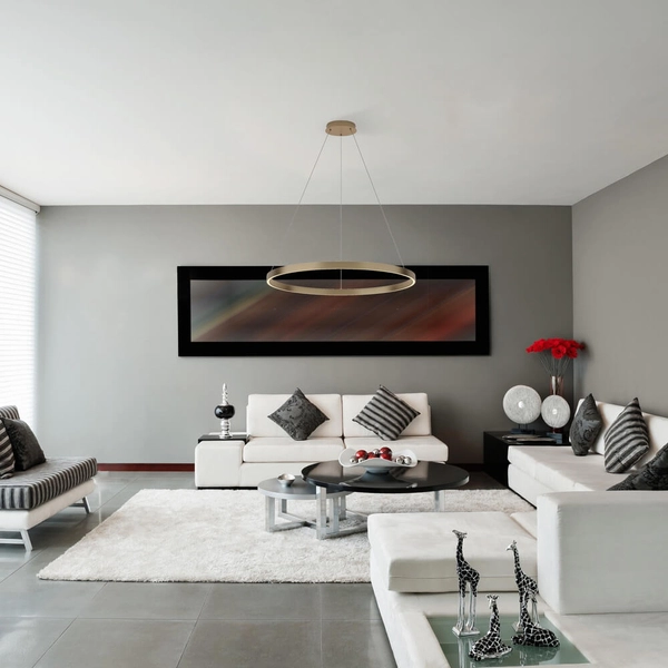 Lampa wisząca Rim MOD058PL-L42BS3K obręcz LED 51W mosiądz