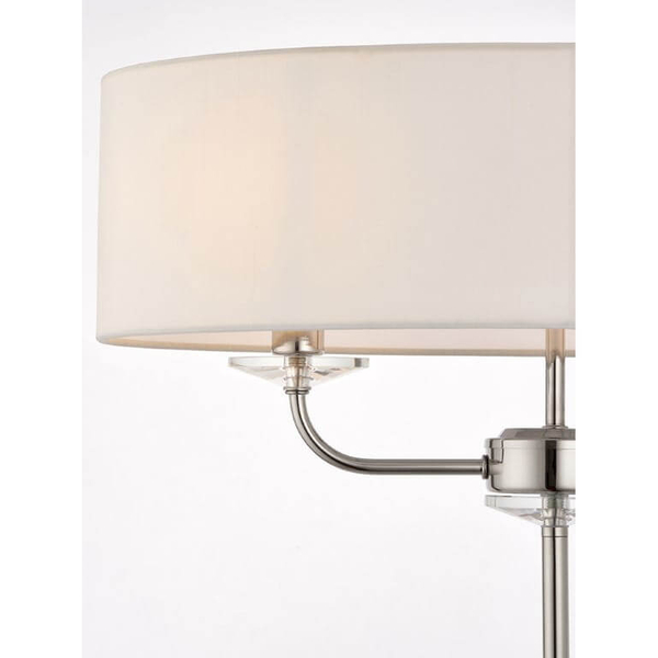 Lampa stojąca Nixon 60803 Endon podwójna owalna klosz ecru nikiel