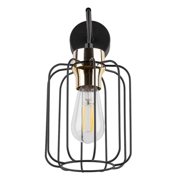 Industrialny kinkiet nad łóżko Galaxy 4742 TK Lighting druciany czarny złoty