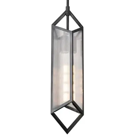 Szklana wisząca lampa Cairo QN-CAIRO-1P-UBZ-CR nad stół czarny