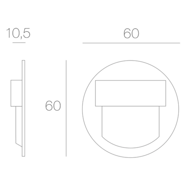 Oprawa przyschodowa Tango MH-RMI-K-H-1-PL-00-01 LED 0,4W 3000K IP66 srebrna