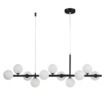 Lampa wisząca MINI MOON ST-8118P-11 black Step mleczne kule żelazo szkło czarna