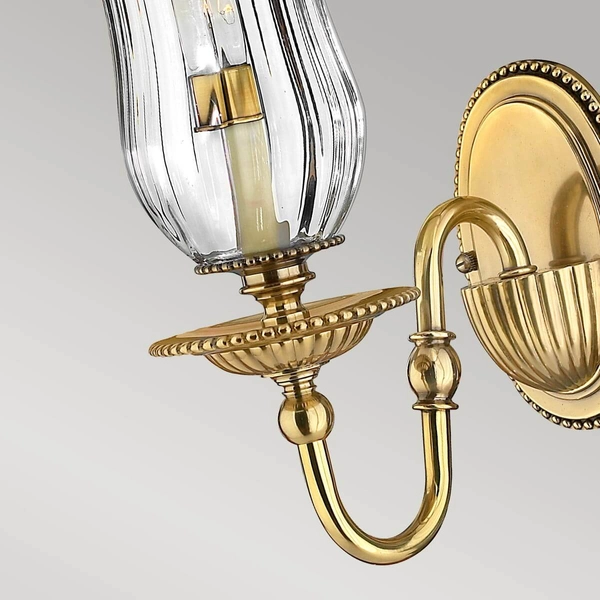 Świecznikowy kinkiet ścienny Cambridge HK-CAMBRIDGE1 Hinkley mosiądz