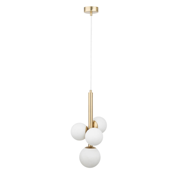 Lampa wisząca Perla 40780 Sigma zwis kula metalowa biała złota