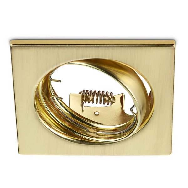 Lampa wpuszczana sufitowa z regulacją JURA 650000108 kwadratowa mosiądz