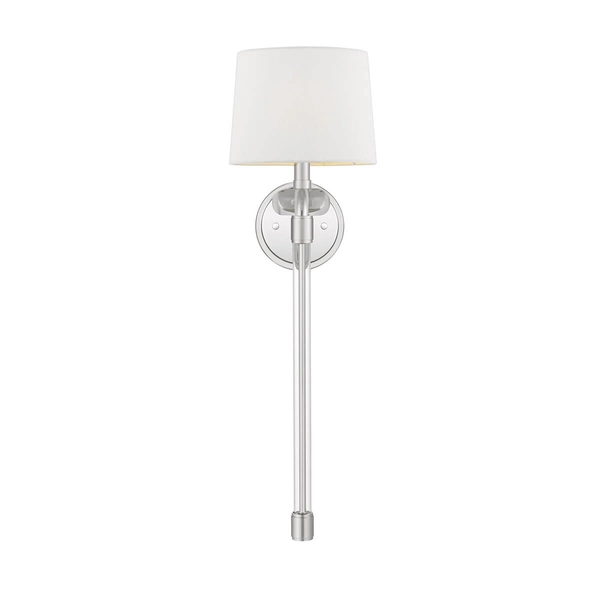 Abażurowy kinkiet ścienny Barbour QZ-BARBOUR1-PN Quoizel nikiel kremowy