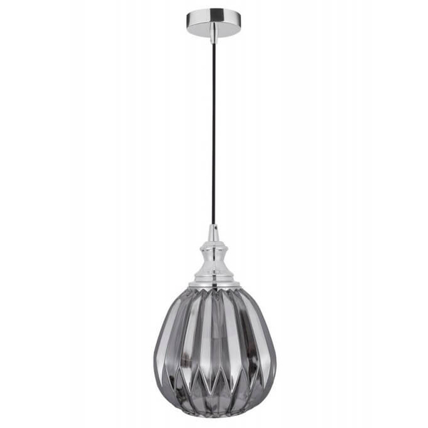 LAMPA wisząca BAILEN LE41892 Luces Exclusivas szklana OPRAWA zwis łezka chrom szara