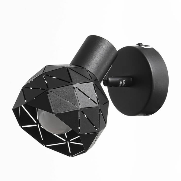 Regulowana LAMPA ścienna REUS LP-8069/1WS BK Light Prestige metalowa OPRAWA geometryczny kinkiet czarny