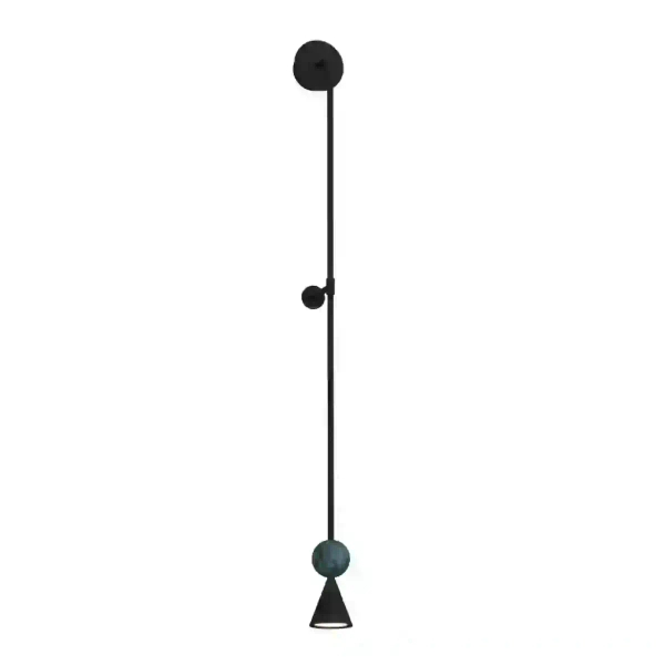 Ścienny kinkiet BINGO czarny W0446 1xLED 8W 3000K kulista stożek
