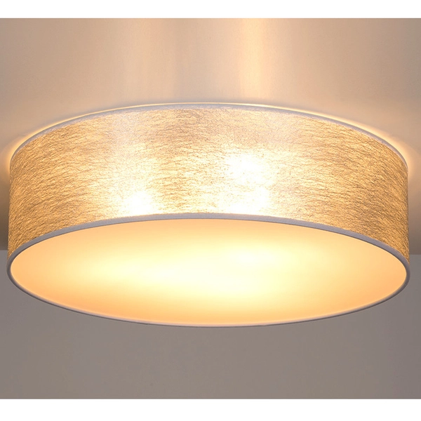 Lampa sufitowa NEVOA 47934802 okrągła abażurowa plafoniera loft srebrna