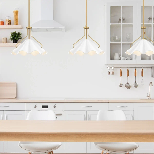 Lampa wisząca nad stół Mejia QZ-MEJIA-1P-S-AB mosiądz biały