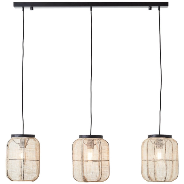 Lampa wisząca tuby Tanah 99565/76 potrójna boho beżowy czarny