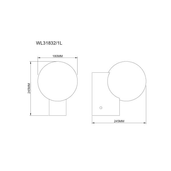 Szklany kinkiet do sypialni Nua WL31832/1L kula z włącznikiem złoty