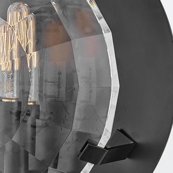 Loftowa ścienna lampa Leo QN-LEO-WB1-BK okrągła do salonu czarna