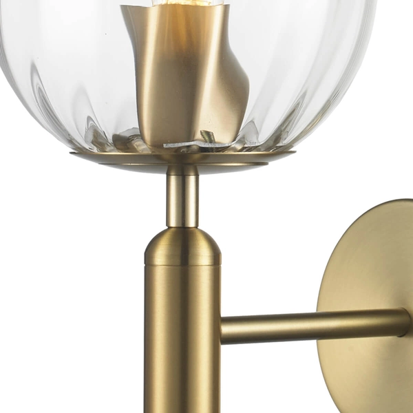 Kulisty kinkiet ścienny Palla F070 transparent na przedpokój złoty przezroczysty