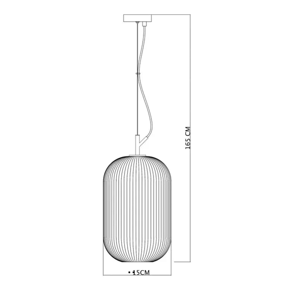 Owalna lampa wisząca Rues PND-64536D-L-BL-OPA Italux czarny biały