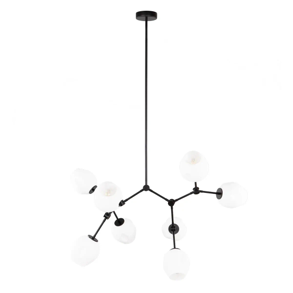 Nowoczesna wisząca lampa Ferral PND-75075-8-BK-WG do jadalni czarna biała