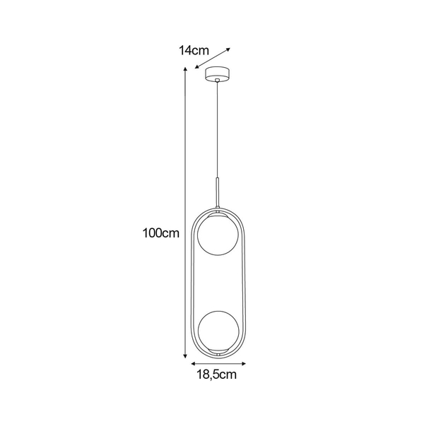 Wisząca lampa kulista Parva K-5101 Kaja szklana biała czarna